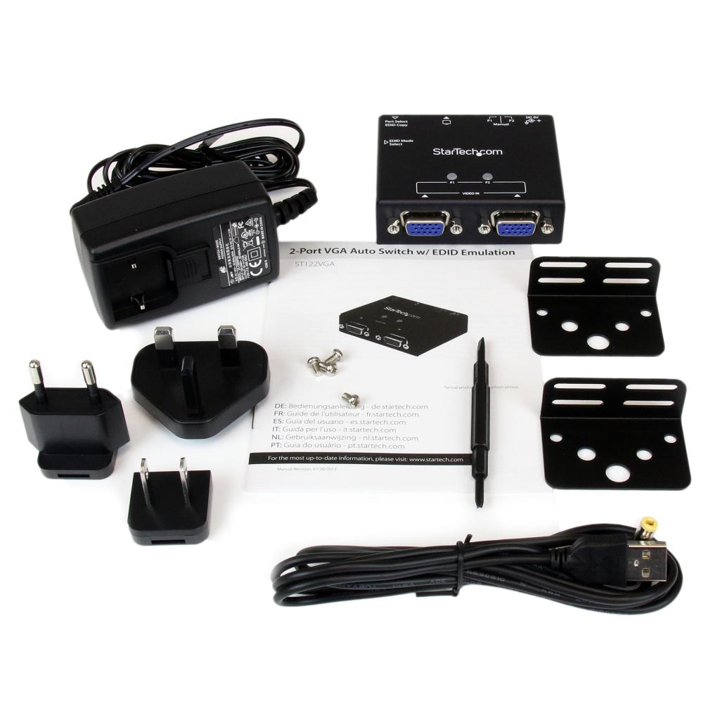 Startech 2port Vga Auto Switch Box With Priority Switching And Edidcopy 2x1 Dual Port Monitor