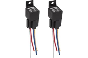 Weasch 48V 40A Car Relay Harness, 5 Pin SPDT, 12AWG Harness Sockets, Automotive Switches and Starters, for Automotive Truck Van Motorcycle Boat (2)