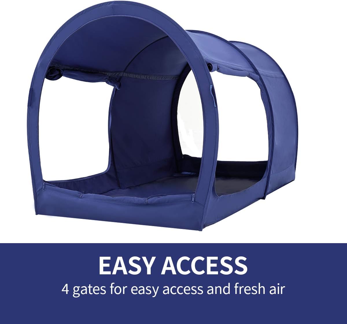 Alvantor Bed Canopy Tents Dream Privacy Space Twin Size Sleeping Tents Indoor Pop Up Portable Frame Curtains Breathable Navy Cottage (Mattress Not Included) Reducing Light: Home & Kitchen