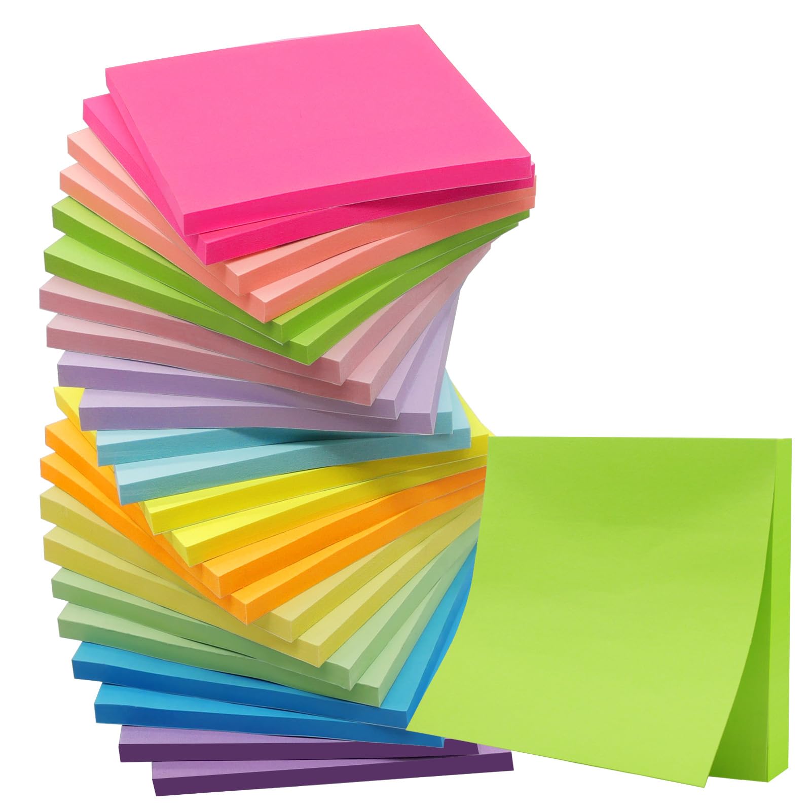 Photo 1 of (24 Pack) Sticky Notes 3x3 in Post, 12 Bright Colors Sticky Note Self-Stick Notes Pads,Strong Adhesive, Easy to Post for Home, Office, Notebook