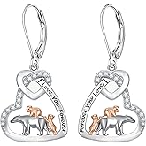 Black Cat/4th of July/Bat/Spider/Pumpkin/Wolf/Bunny/Sun and Moon/Turtle/Raven 925 Sterling Silver Leverback Dangle Earrings Moon Gothic Christmas Earrings Jewelry Gift for Women