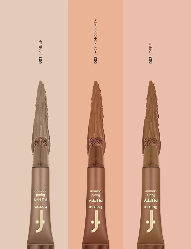 Puffy Liquid Contour 003 Deep – Aufbaubare flüssige Kontur mit Schwamm-Applikator, natürliches strahlendes Finish