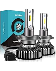 Lampadine H7 LED 10000LM, Kit Lampada Sostituzione per Alogena Lampade e Xenon Luci, Fari Abbaglianti o Anabbaglianti per Auto, 12V-24V, 6000K Bianco