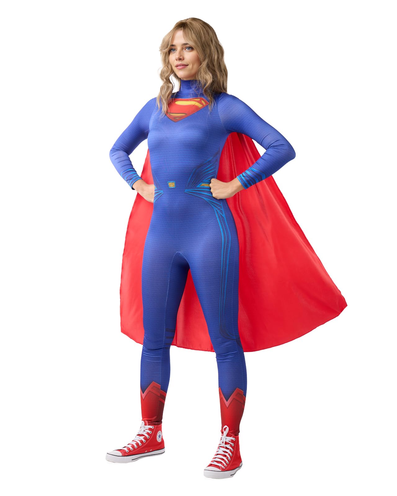 Funidelia | Supergirl Costume for woman Kara Zor-El, Superheroes, DC Comics - Costume for adults, accessory fancy dress & props for Halloween, carnival & parties - Size XL - Blue