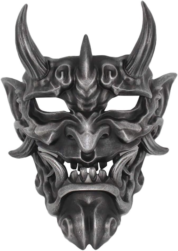 Japanese Prajna Halloween Mask Clothing Collection Wall Hanging Mask (Silver)