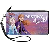 Buckle-Down Women's Standard Zip Wallet Frozen 2 Small, Purple, 6.5" x 3.5"