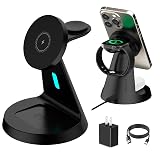 Wireless Charger Compatible with Mag-Safe,3 in 1 Charging Station for iPhone17/16/15/14/13/12 Series, Apple Watch,AirPods,15W Fast Charging (USB-C Adapter Included)