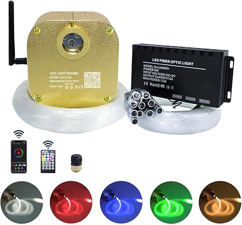 16w Rgbw Twinkle Led Fiber Optic Star Ceiling Light Kit Shooting