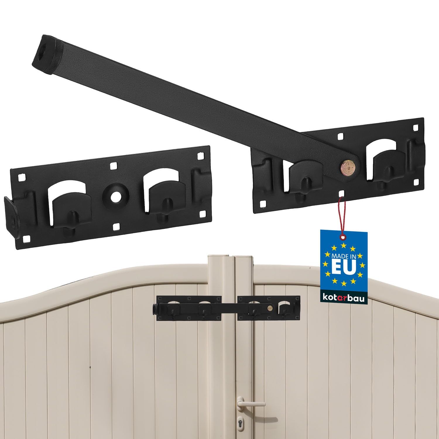 KOTARBAU® Double Gate Latch Left Right Building Fitting, Garden Double Gate Throw, Bolt Latch, Gate Lock, Gate Lock
