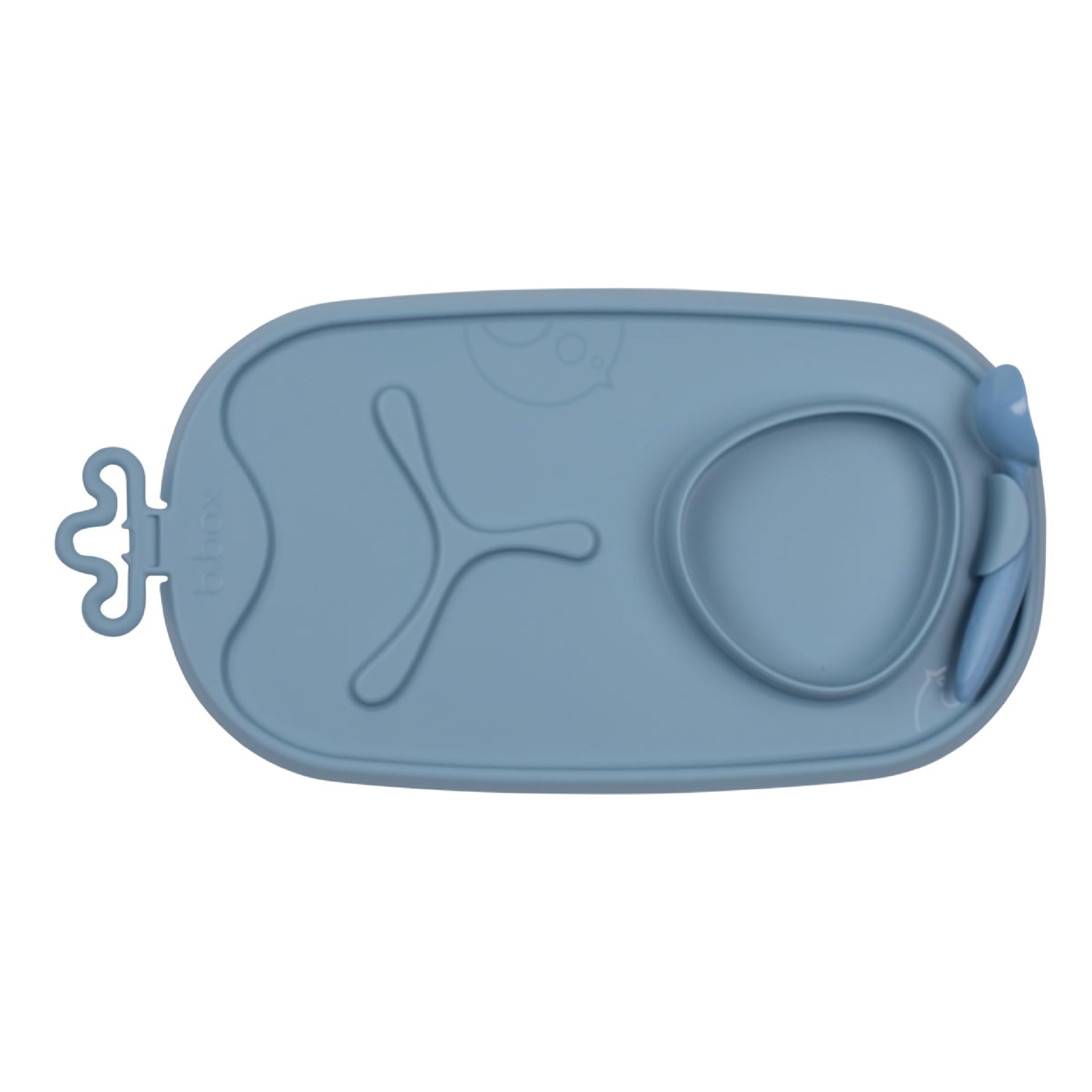 b.box Roll + Go Mealtime Mat for Babies and Toddlers, Silicone Feeding Mat with 3 Section Divider and Bowl, Fits Most Highchair Trays, Travel Friendly, Non-Slip, Easy to Clean, Includes Toddler Spoon