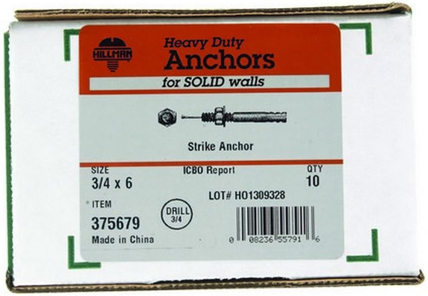 STRIKE ANCHOR 3/4X6 by HILLMAN MfrPartNo 375679 Home Improvement