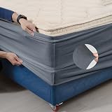DUJUIKE Divan Bed Base Cover Velvet Grey King 180-190cm view 3
