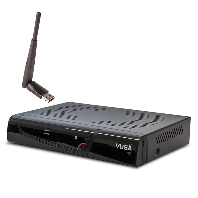 Vuga Viark Sat Full HDTV H.265 digitaler Satelliten-Receiver inkl. Wlan Stick (IPTV, Apps, DVB-S2, HDMI, SCART, LAN, USB 2.0,