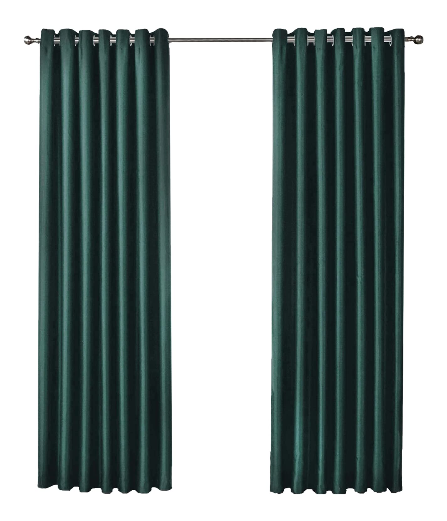 Olivia Rocco Blackout Eyelet Curtains Black Out Thermal Ring Top Curtain Pair Window Treatment Living Room Bedroom, 66" (Width) x 72" (Drop) Emerald Green