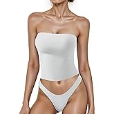 Women’s Strapless Bandeau Tube Top – Stretchy Slim Fit Crop Tank Top, Sexy Basic Casual Camisole for Summer Layering