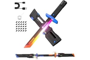 GENERIC Spark Effect Sword, Auto-Eject Blade Length: 17.7in with Led Mist/Fog & Motion Sound Fx, USB-C Rechargeable, Replaceable Flint Sparks, –Cosplay, Rave, Halloween Prop & Collectible (Short)