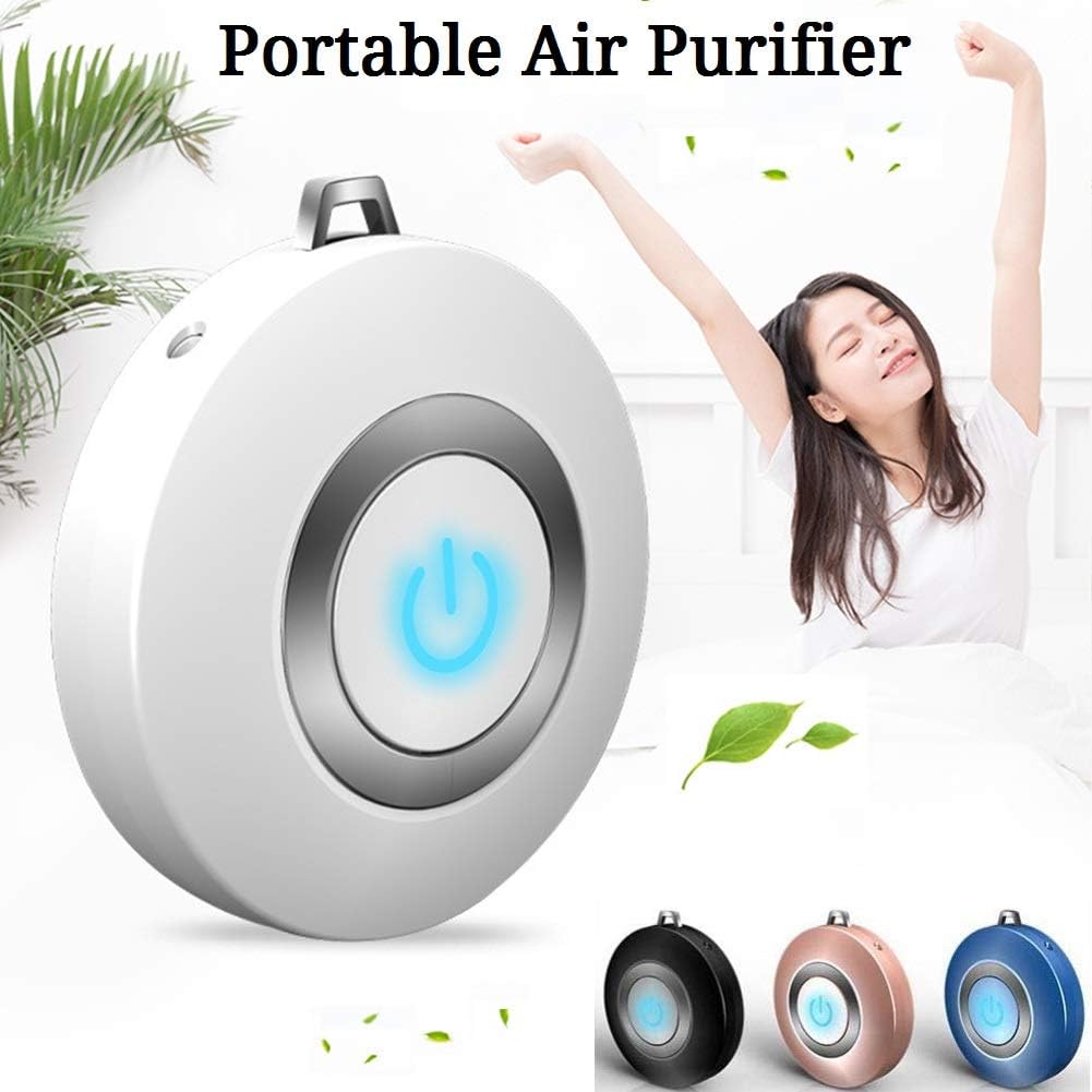 HIPIBEST Personal Air Purifier Necklace，USB Portable Air Purifier，Wearable Mini Negative Ion Air Freshener，No Radiation Low Noise for Adults Kids White