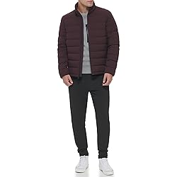 DKNY Men's Light-Weight Quilted Stand Collar Puffer