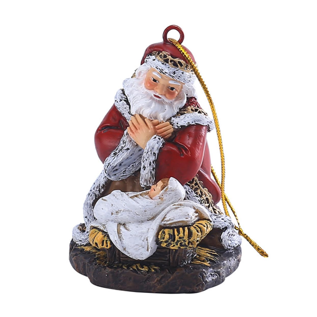 HOMSFOU 1pc Santa Pendant Baby Doll Christmas Decor Christmas Santa Figurine Angel Tree Decor Tree Decorations Ornaments Household Resin Guardian Angel