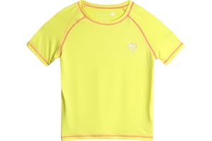 Pink Platinum Girls' Rashguard- UPF 50+ Quick Dry Short Sleeve Swim Shirt Rash Guard for Girls - Cute Girls' Swimwear (2T-16)