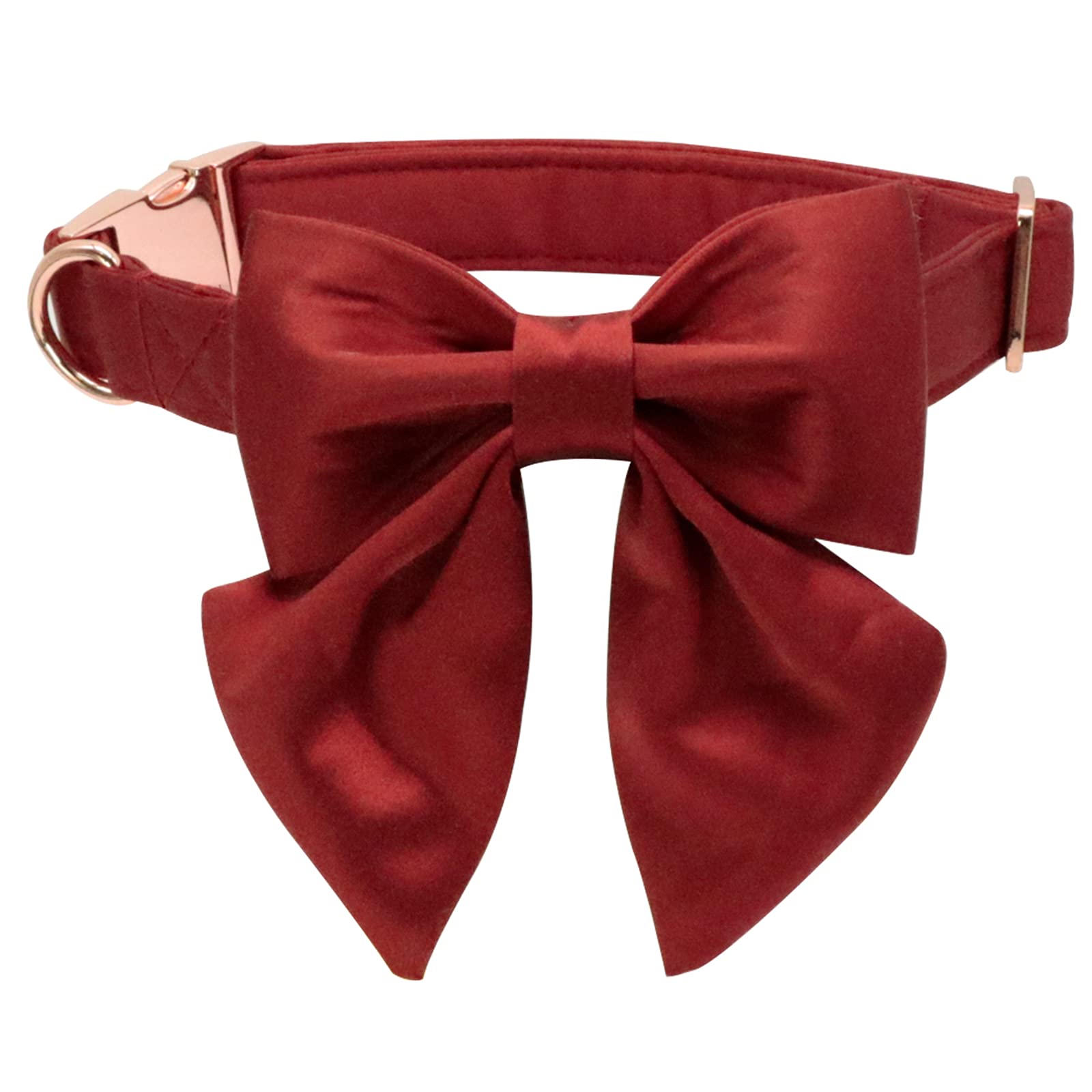 Lionet Paws Bowtie Dog Collar - Comfortable Silk Christmas Dog Collar with Detachable Bow Tie for Small Dogs, Neck 25-40cm