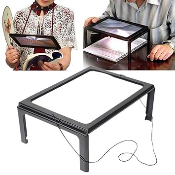 book magnifying glass with light