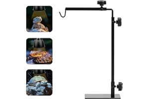 Simple Deluxe Reptile Light Stand Adjustable 14-26 inch Floor Lamp Holder, Metal Bracket for Reptile Tank & Terrarium Heating Light