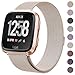 CAVN Compatible Fitbit Versa Bands/Versa Lite Edition Bands for Women Men, Replacement Milanese Loop Metal Stainless Steel Wristband Accessories Compatible Fitbit Versa Smart Watch