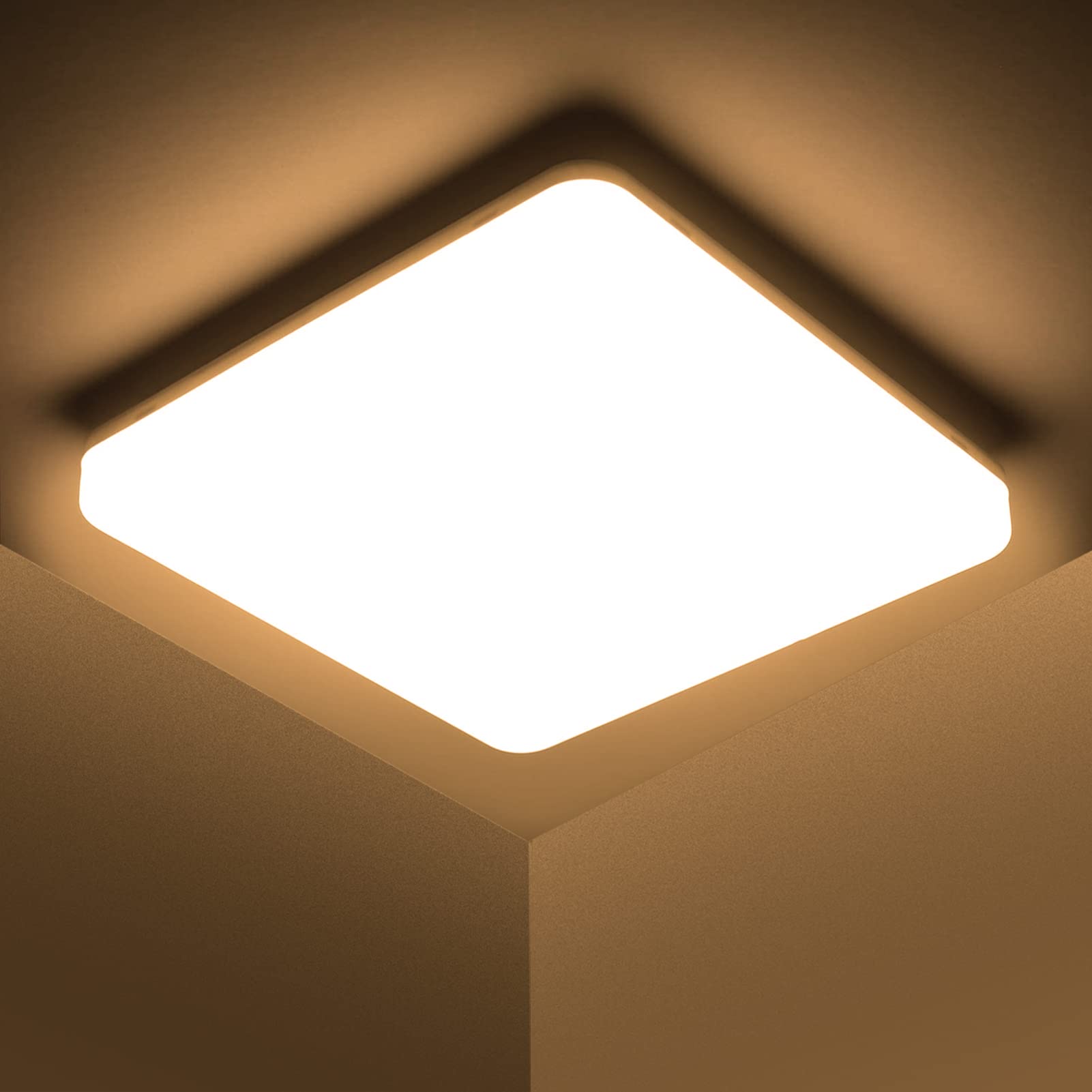 Kambo Ceiling Light Ultra Slim 48W 4320LM, Kitchen Ceiling Lights Warm White 3000K, Ceiling Lights Square for Kitchen Living Room Bedroom Hallway Balcony 30 * 30 * 4cm