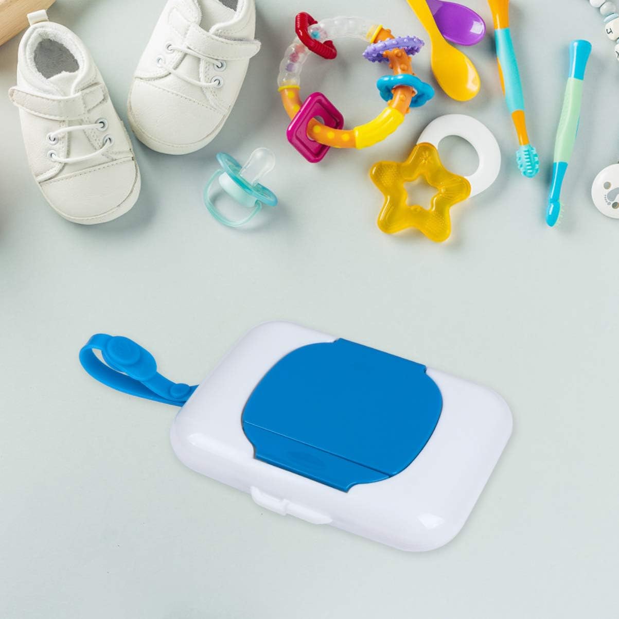 Healifty Portable Wet Tissue Case Baby Wipes Dispenser Lightweight Travel Holder with Belt for Stroller Pram Infant Outdoor Storage Box - Image 5