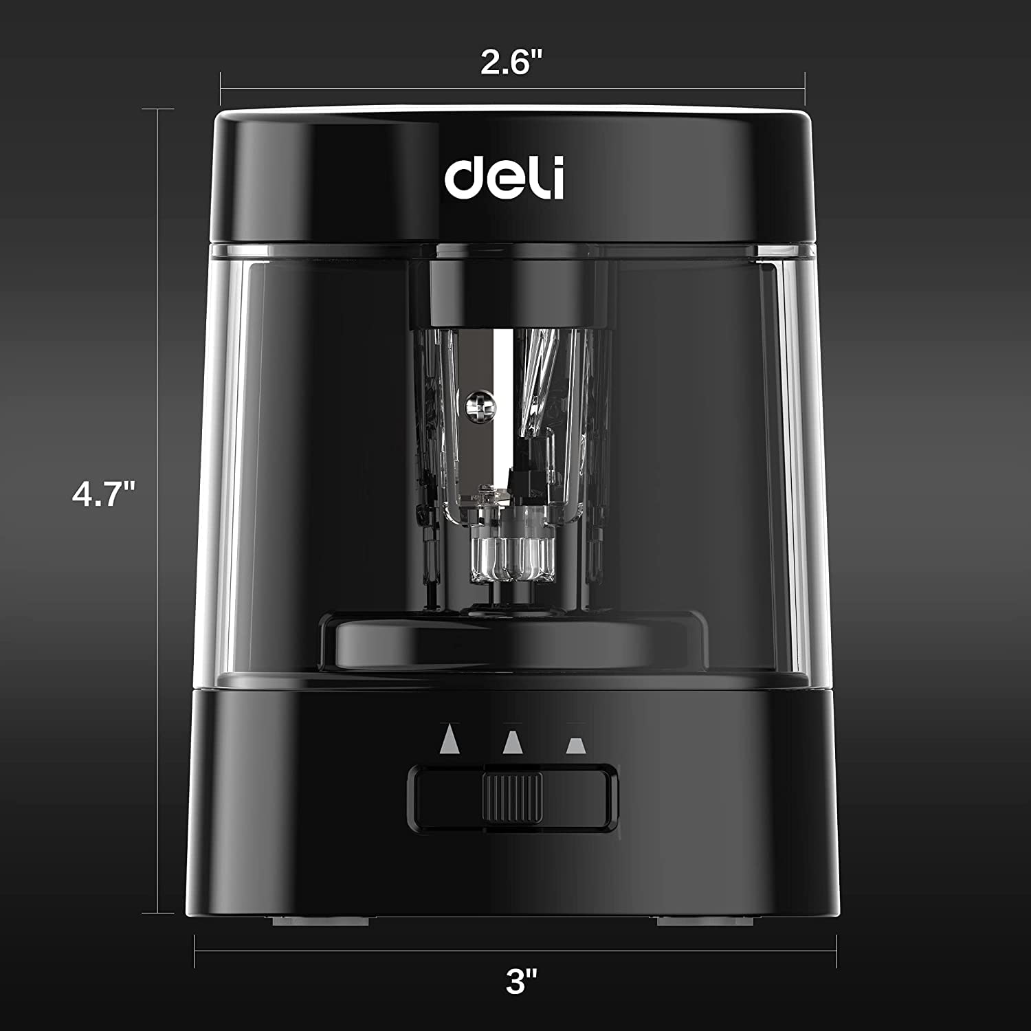 Deli Electric Pencil Sharpener, Automatic Pencil Sharpeners for No.2 Pencils Colored Pencils, USB & Battery Operated Pencil Sharpener for Kids, School, Home, Office, Classroom, Black