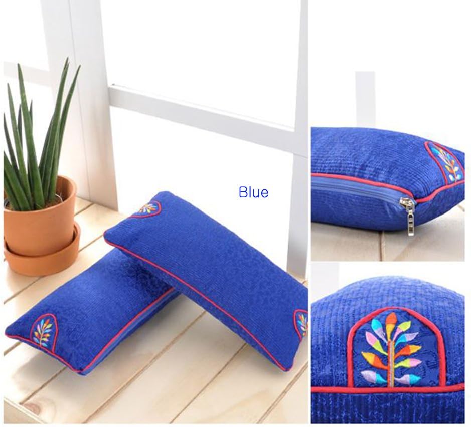 Hansil Retinispora and Buckwheat Pillow, 8 Colors(golden yellow, Water melon, Pink, Purple, Red, Light green, Date, Blue), Korean Pillow (Blue)