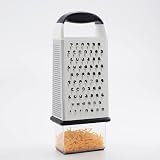 OXO Good Grips Box Grater Silver and Black with Container view 3