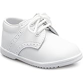 OLIVIA KOO Baby Boys Infant to Toddler Oxford Christening Shoes (2 M US Infant, White*, Numeric_2)