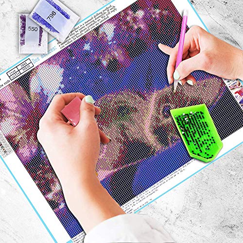 3 Painting+Embroidery+Rhinestone+Moon+Cat