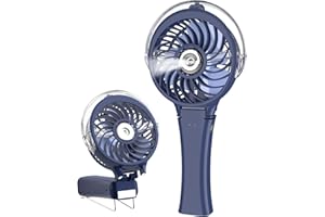 HandFan Upgraded Portable Handheld Misting Fan, Rechargeable Personal Mister Fan, Spray Water Mist Fans, Foldable Mini Cooling Hand Fans for Summer Beach Travel Concerts, Gifts for Women(Royal Blue)