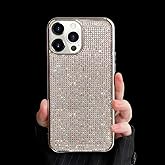 VAOXTY Compatible with iPhone 16 Plus Case for Women Girls Bling Diamond Glitter Rhinestone Crystal Sparkle Shiny Cute Plating Bumper Case Fashion Luxury Slim Thin Protective Cover Phone Case Silver
