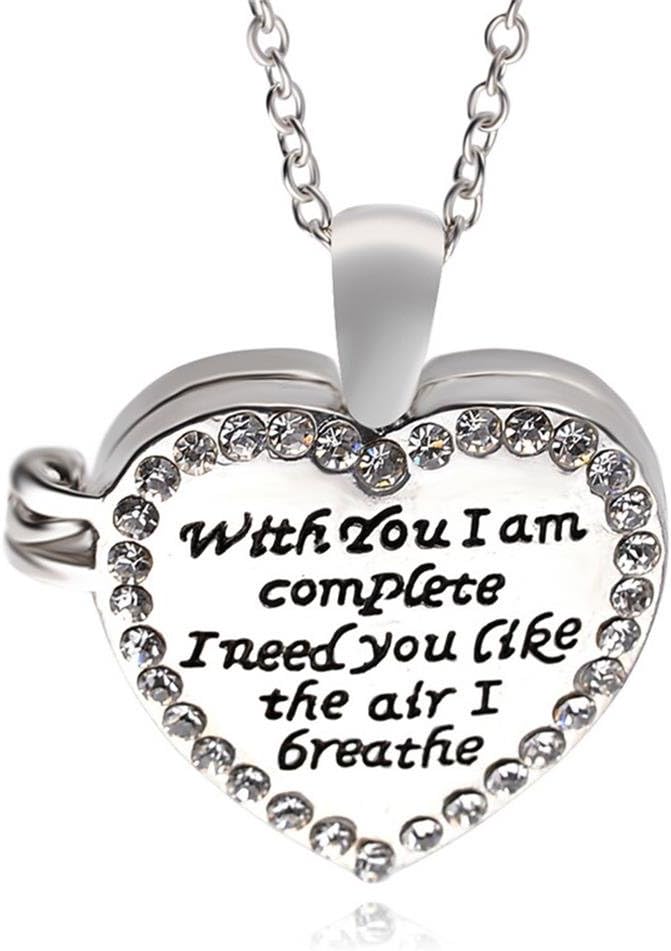 QianMu Womens diamond love pendant phase box necklace