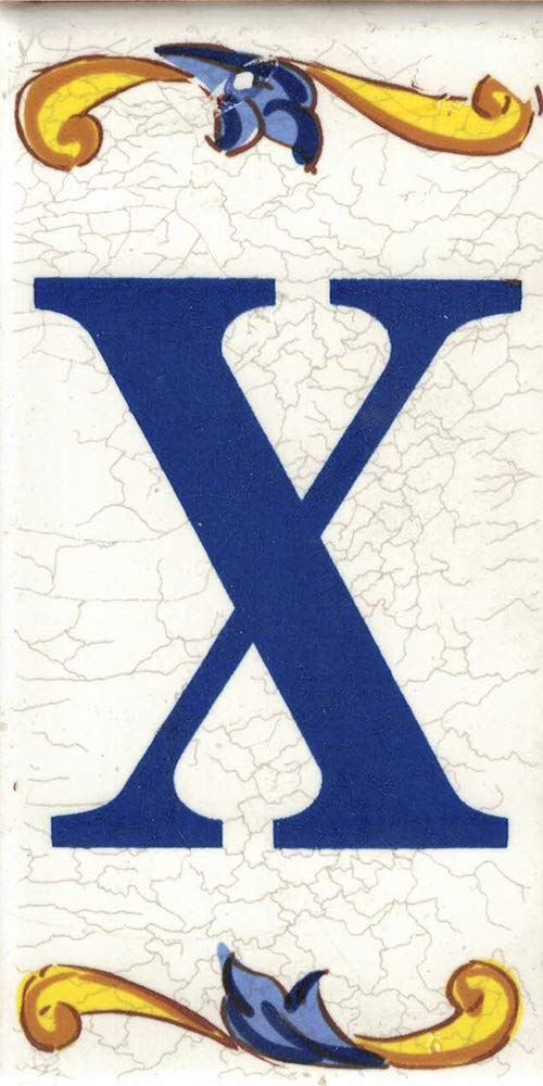 GOLDEN TORO NUMBERS HOUSE. Numbers and Letters on Tile. Ceramic Tile Crackle Style Names and Addresses Medium Crackle Design 5x10 cm, multicolour