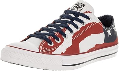 white blue and red converse