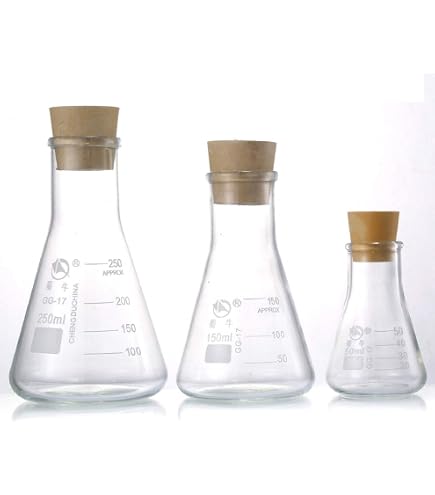 Lot De 2 Fioles Erlenmeyer En Plastique 500 Ml - Avec Bouchons à Vis, Bouche étroite - Marque Uxcell, Neuf