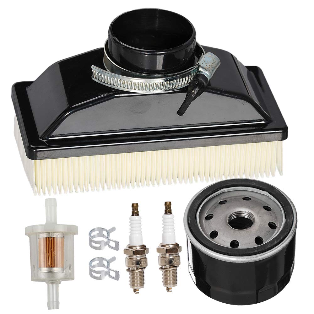 Carkio Air Filter Oil Filter Spark Plug Fuel Filter Tune Up kit Compatible with Kawasaki FR541V FR600V 4-Cycle Engines 11013-0727 11013-7050 99999-0383 Lawn Mower