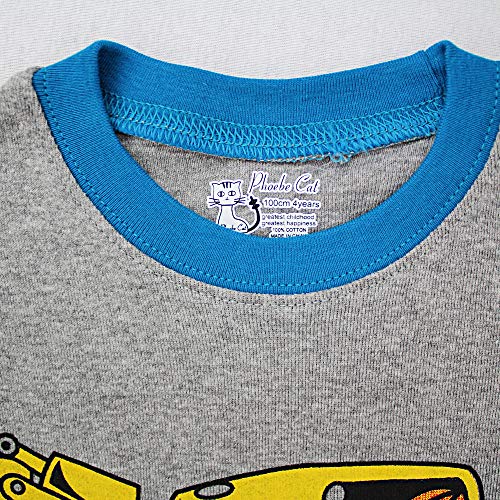 Toddler Boys Pajamas for Boys Pyjamas Kids Excavator Nightwear Sleepwear Long Sleeve Pjs Set Size 2-3 Years 3T
