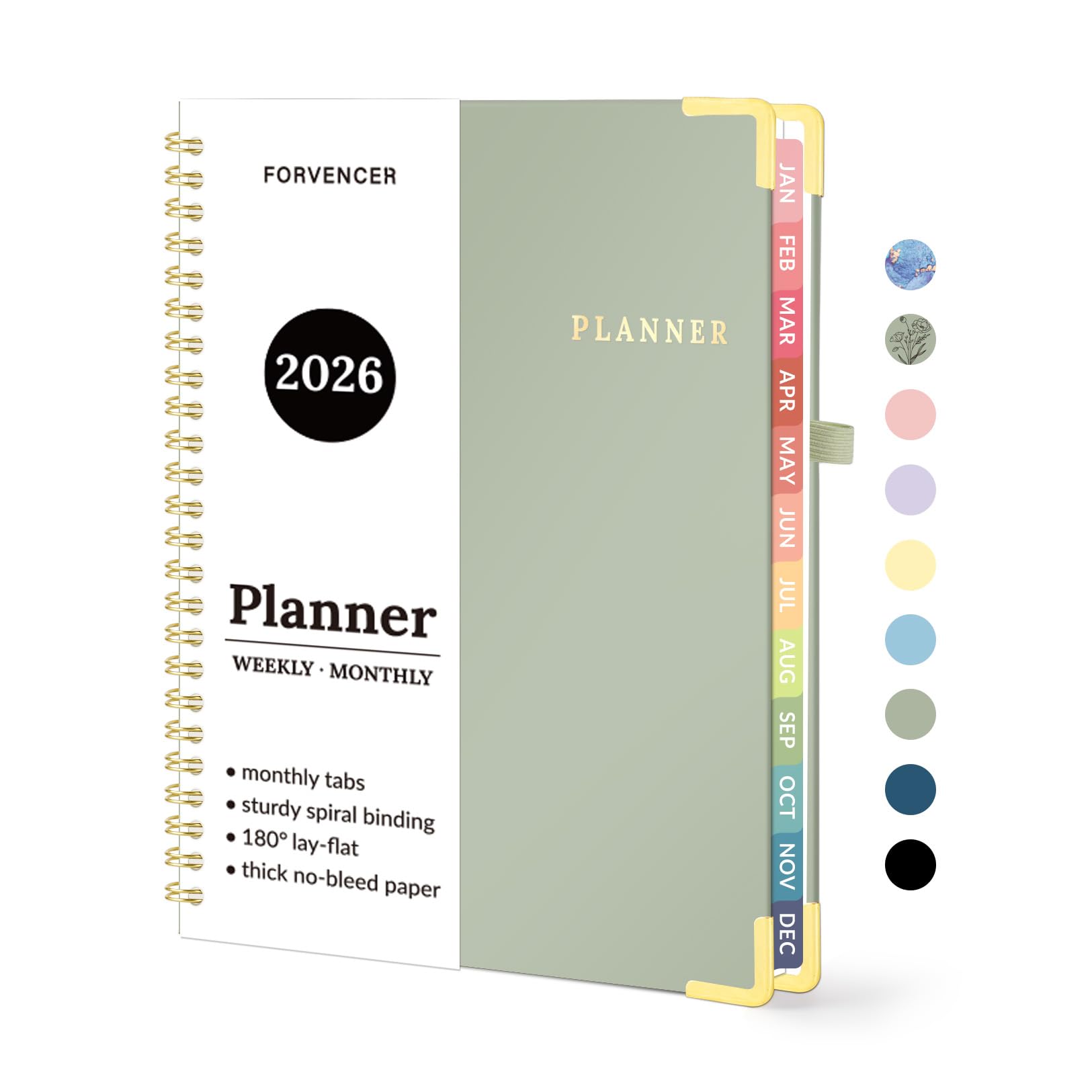 Photo 1 of 2026 Planner, Forvencer Calendar Planner Weekly and Monthly, Jan 2026-Dec 2026, 6" X 8", Hardcover Agenda Book, Daily Journal Organizer with Inner Pocket, Notebook for Office School, A5, Green