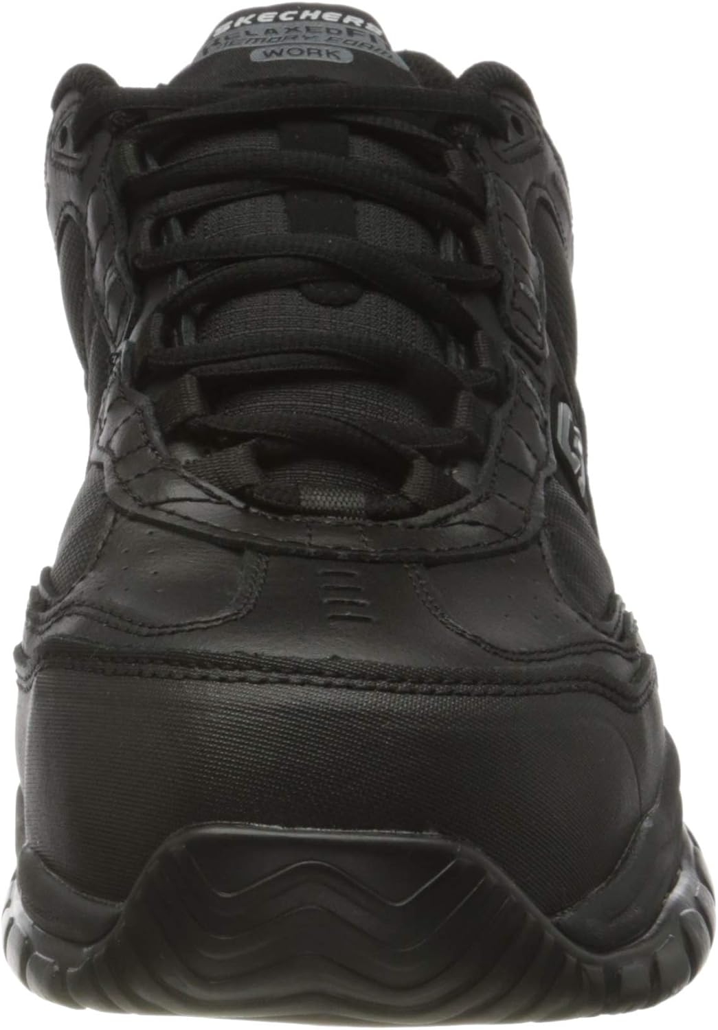 Skechers Men's Soft Stride Grinnel M Industrial Shoe, Black Leather/Black Mesh, 9 UK, Black Leather Black Mesh - Image 3