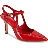 Coutgo Womens High Heels Pointed Toe Ankle Strap Pumps Patent Leather Sexy Stiletto Office Wedding Dress Shoes