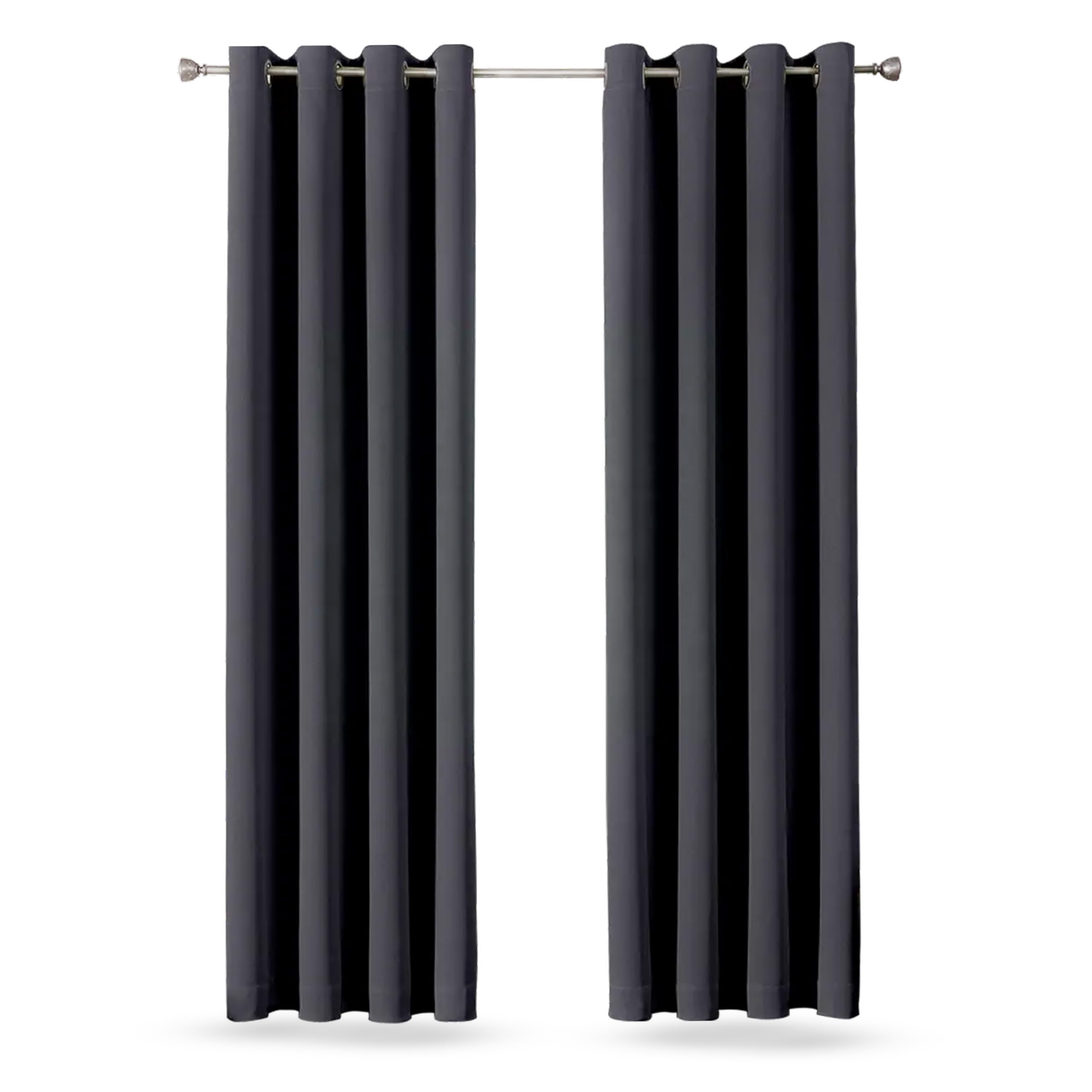 Cozy Habitat - 2 Premium & Thermal Insulated Blackout Curtains - 135 x 220 cm - Anthracite Colour - Extra Thick - 340 g/m²
