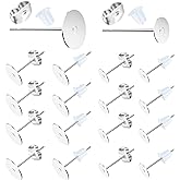 500Pcs Earring Posts Stainless Steel, Hypoallergenic Flat Pad Earring Studs | Jewelry Making Findings Kit with Butterfly and Rubber Bullet Earring Backs, Size (4mm, 6mm), Comfortable For Daily Wear