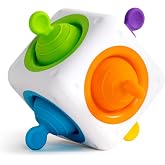 Fat Brain Toys Tugl Cube Popping Fidget Toy, Engaging for Toddlers, Kids, Teens, Adults - Relaxing Handheld Fidget Cube, 2 Years and Up