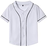 babyhealthy Kids Baseball Jersey Button Down Hip Hop Personalized Sport T Shirts Tops for Boys Girls